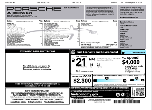 2021 Porsche 718 Boxster 718 Boxster 25 Years