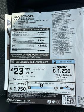 White 2021 Toyota Highlander Platinum