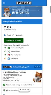 2012 Nissan Armada Platinum
