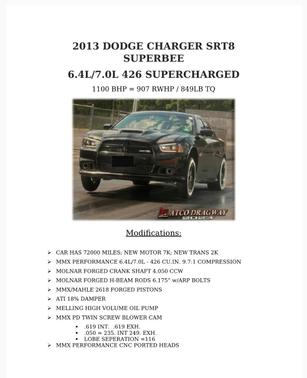 Black 2013 Dodge Charger SRT8 Superbee