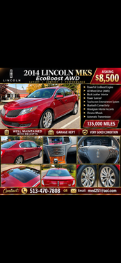 Red 2014 Lincoln MKS EcoBoost