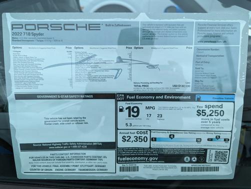 2022 Porsche 718 Spyder 718 Spyder