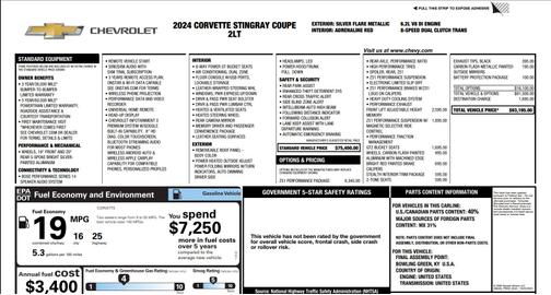 2024 Chevrolet Corvette Stingray w/2LT
