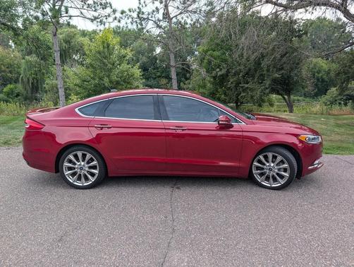Red 2017 Ford Fusion Platinum