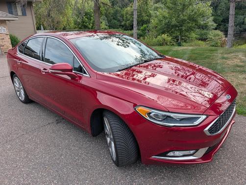 Red 2017 Ford Fusion Platinum