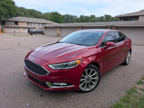 Red 2017 Ford Fusion Platinum