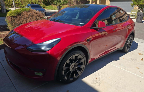Red 2023 Tesla Model Y Long Range