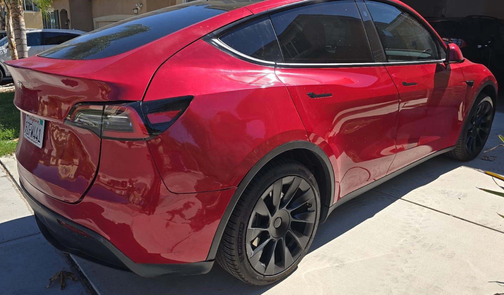 Red 2023 Tesla Model Y Long Range