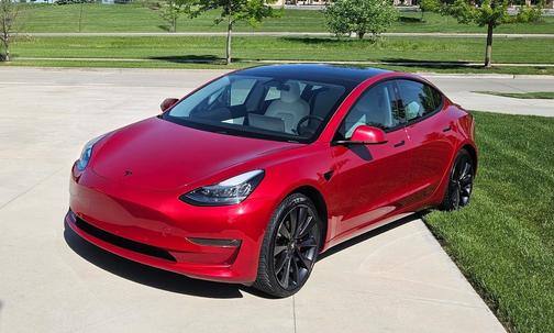 Red 2020 Tesla Model 3 Performance