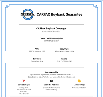 2011 Lexus RX 350 Base