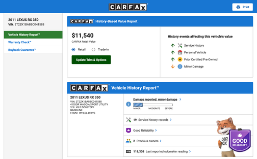 2011 Lexus RX 350 Base