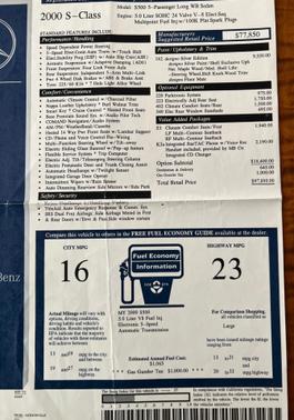 2000 Mercedes-Benz S-Class S500