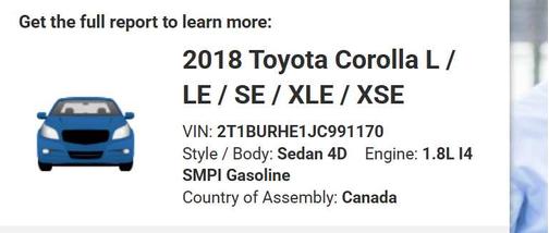 2018 Toyota Corolla XLE