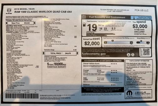 Gray 2019 RAM 1500 Classic SLT