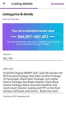 2021 Audi S8 4.0T