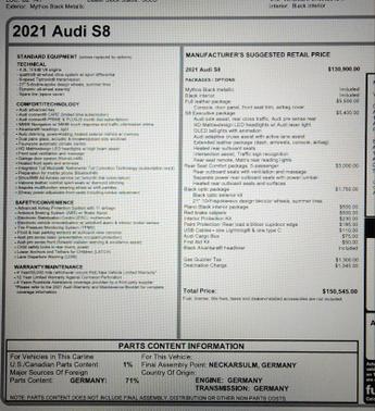 2021 Audi S8 4.0T