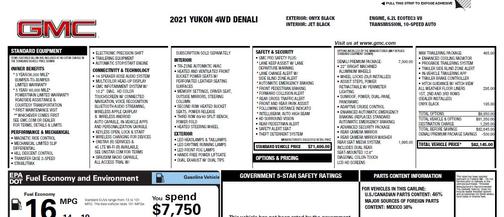 Black 2021 GMC Yukon Denali