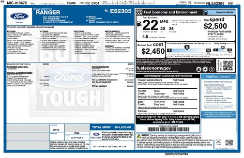Gray 2024 Ford Ranger XLT