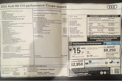 2022 Audi R8 5.2 V10 performance