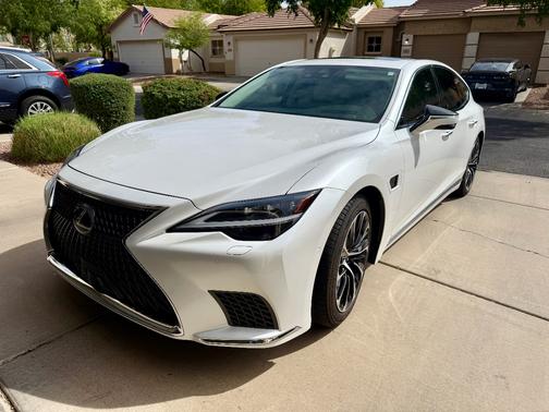 White 2023 Lexus LS 500h Base