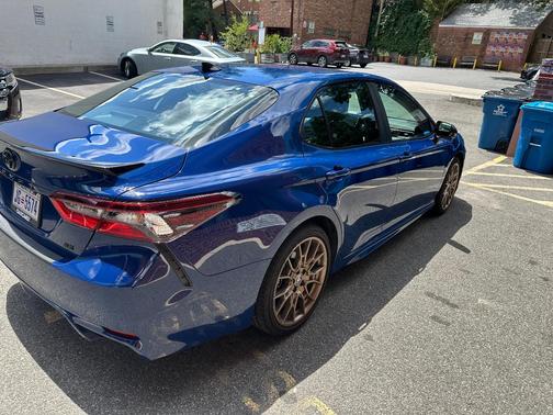 Blue 2024 Toyota Camry Hybrid SE Nightshade