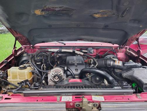 Red 1995 Ford F-350 XL SuperCab DRW
