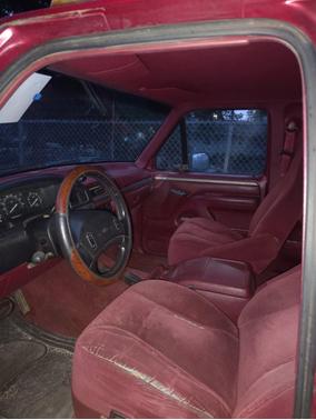 Red 1995 Ford F-350 XL SuperCab DRW