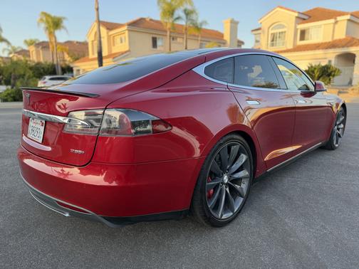 Red 2014 Tesla Model S Performance