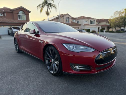 Red 2014 Tesla Model S Performance