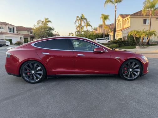 Red 2014 Tesla Model S Performance