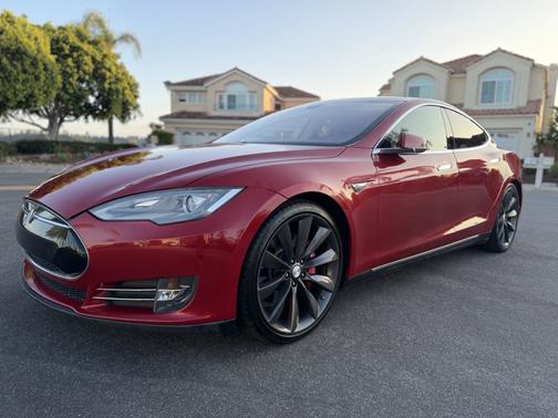 Red 2014 Tesla Model S Performance