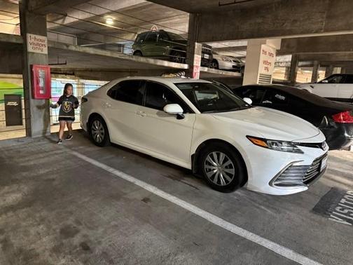 White 2022 Toyota Camry Hybrid LE