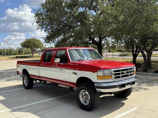 Red 1994 Ford F-350 XL Crew Cab