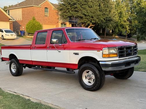 Red 1994 Ford F-350 XL Crew Cab
