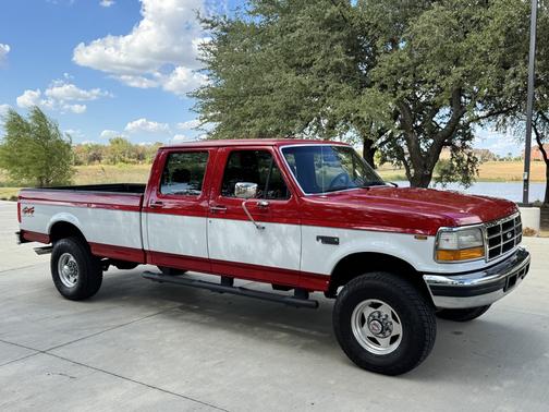 Red 1994 Ford F-350 XL Crew Cab