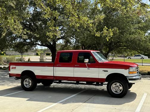 Red 1994 Ford F-350 XL Crew Cab
