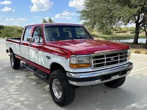 Red 1994 Ford F-350 XL Crew Cab
