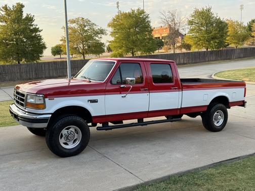 Red 1994 Ford F-350 XL Crew Cab