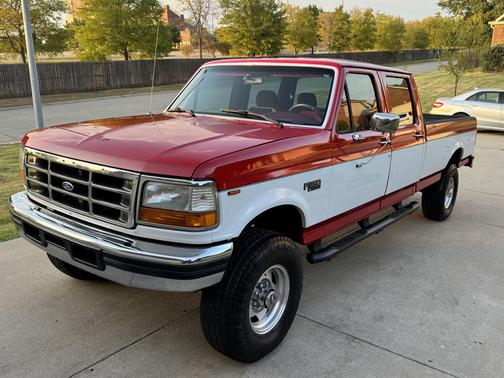 Red 1994 Ford F-350 XL Crew Cab