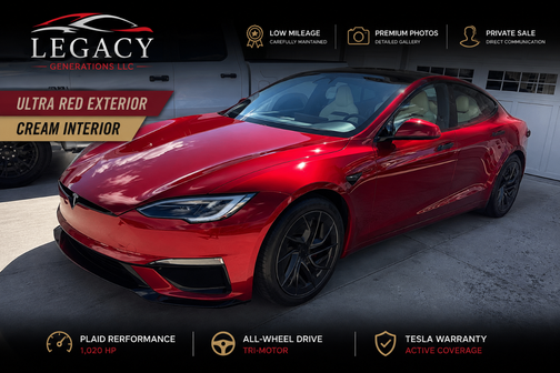 Red 2026 Tesla Model S Plaid