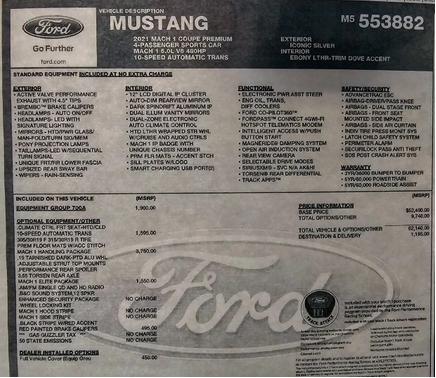 2021 Ford Mustang Mach 1