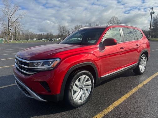Red 2021 Volkswagen Atlas 3.6L SEL