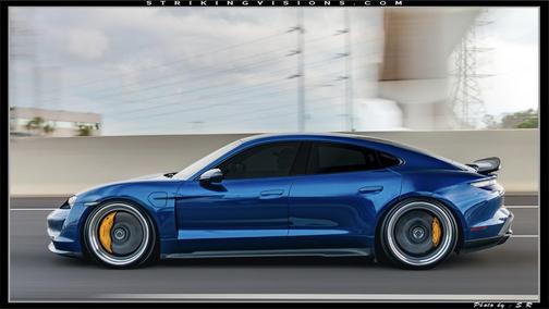Blue 2022 Porsche Taycan Taycan Turbo S