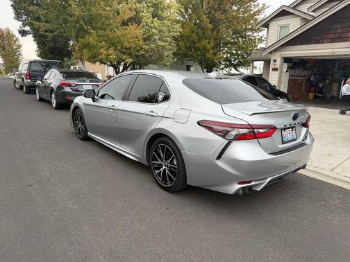 Silver 2021 Toyota Camry Hybrid SE