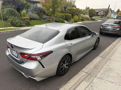 Silver 2021 Toyota Camry Hybrid SE