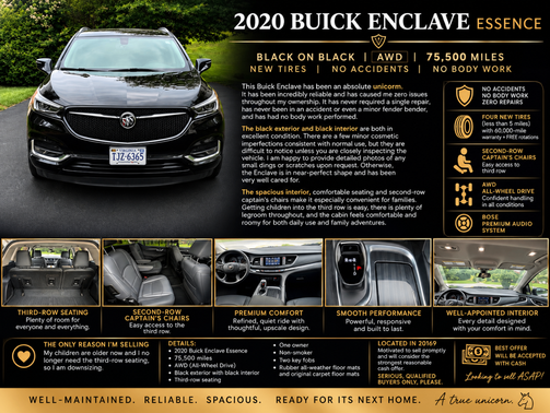 Black 2020 Buick Enclave Essence