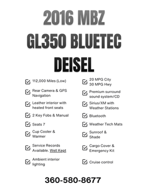 2016 Mercedes-Benz GL-Class GL 350 BlueTEC 4MATIC