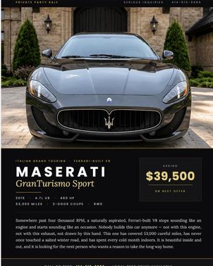 Black 2015 Maserati GranTurismo Sport