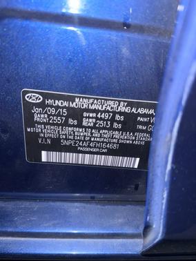 Blue 2015 Hyundai SONATA SE