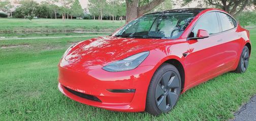 Red 2023 Tesla Model 3 Base